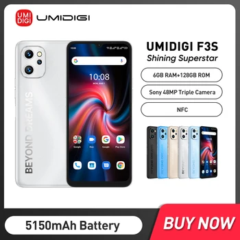  Versão Global UMIDIGI F3S Smartphone Android 11 NFC Celular Unisoc T610 6GB de 128GB 6.7