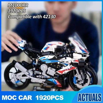  42130 Moto de Corrida Blocos de Construção Especialista Locomotiva Modelo de Tijolos de Construção de Brinquedos para Meninos Adultos Presente