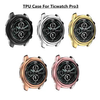  À Prova de arranhões TPU Macio Protetor de caixa de Relógio Para Ticwatch Pro 3 de Alta Resistência Protecção pára-choques Shell Smartwatch Acessórios