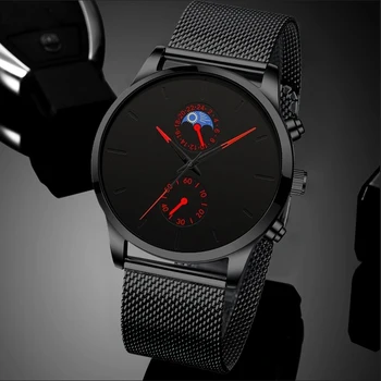  2022 Luxo Relógios de homens de Preto de Malha de Aço Inoxidável Correia de Pulso de Quartzo Relógio Homens de Negócios Casual Relógio de Couro relógio masculino
