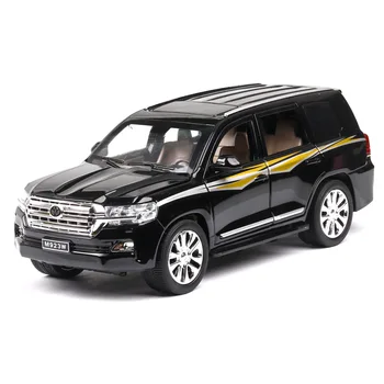  1:24 Brinquedo Modelo de Carro Diecast de Metal, Rodas Land Cruiser SUV Simulação de Música Leve tração Traseira do Carro de Coleta de Crianças Meninos Brinquedos de Presente