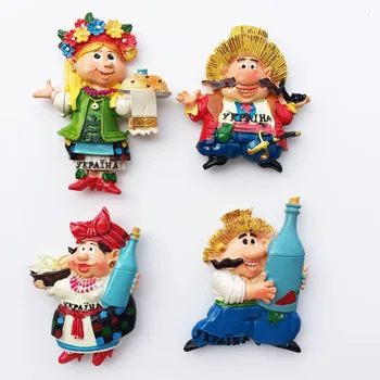  Ucrânia Criativo Turismo Comemorativa De Artesanato Decorativo Bem-Vindo Etiqueta Costume Popular Magnético Do Ímã De Geladeira Lembranças
