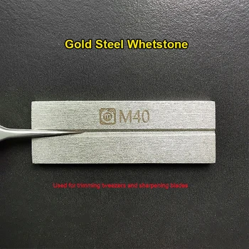  Amaoe Mó M40 Ouro de Aço Whetstone Utilizado Para a Correção de Pinças de Moagem de Lâmina Dupla face Utilize Pinças Ferramenta de Reparo