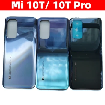  Para Xiaomi Mi 10T / 10T Pro Porta Traseira Traseira Traseira Carcaça da Bateria do Telefone Móvel de Reparação de Peças com Adesivo