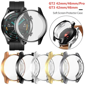  Soft Case TPU Para Huawei Assistir a GT3, GT2 Pro GT 2 46MM 42MM GT 3 Corredor Casos Protetor de Tela do Filme Tampa do pára-choques Smartwatch Correia