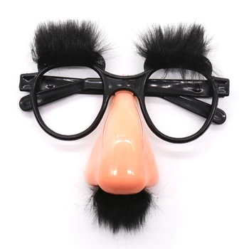  Nariz grande Barba, Óculos de Decoração de Halloween Engraçado Tolo Nerd Preto Velho Óculos Engraçado com Traje Adereços de Suprimentos