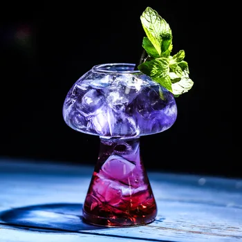  Cogumelos bonitos Cocktail Copo de Vidro com Palha para Bebe Cerveja Criativo Limpar taças de Vinho e Café Copos Copos de Bar Copos de Shot