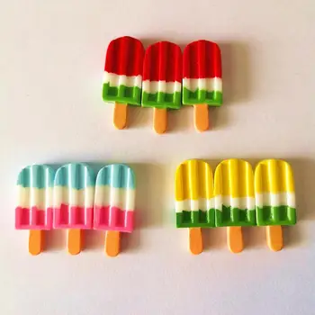  6pcs/muito Bonito Casa de bonecas em Miniatura do arco-íris sorvete de Comida de Bar Casa de bonecas Mini Simulação de Jogo de Alimentos