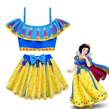  Disney Crianças Swimwear maiô Biquíni adequado para Meninas Princesa Maiô Princesa Cinderela Isabella Vestido