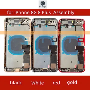  para o iPhone 8G 8 Plus bateria tampa posterior, médio caso, a bandeja do cartão SIM do lado, chave de montagem, caso macio e instalação de cabo + dom + CE