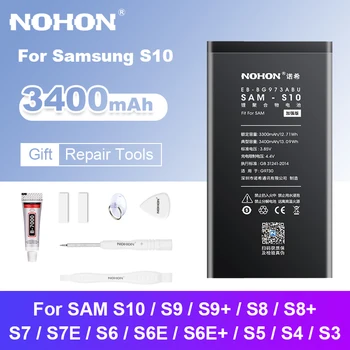  NOHON da Bateria para Samsung Galaxy S10 S9 S8 Mais S5 S3 S4 NFC S7 S6 Borda Baterias do Telefone Móvel Bateria para Samsung