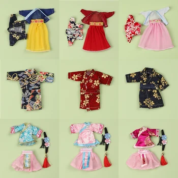  Coreano Japonês Roupas de Boneca de Vestido de Roupas Roupas feitas à mão Por 5-6inch Mini Menina Bonecas ,Obitsu Boneca 16CM BJD Boneca Acessório