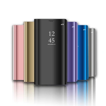  Espelho Flip Case Para Samsung Galaxy S8 S9 S10 Plus S7 Borda S6 A6 A8 J4, J6 Plus A7 J8 2018 J3 J5 J7 A3 A5 2017 Tampa