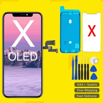  Teste de 100% Para Iphone X OLED Display LCD da Tela de Toque Para o iPhone XS Toque do LCD da Substituição do conjunto do Digitador