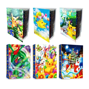  2022 3D Novo Pokemon Alfabeto Álbum Pikachu, Charizard Coleção de Cartão de Álbum de Fichário com Cartão de Protetor de Brinquedo infantil Presente