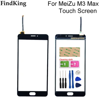  6.0 polegadas Tela de Toque do Telefone Para o Meizu M3 Max Toque Digitador da Tela de Toque do Painel de Vidro Frontal do Sensor de Peças de Ferramentas de 3M Cola Limpa