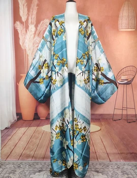  Nova Europa Moda Verão as Mulheres da Praia de Biquíni Longo Kimonos Para Férias Boêmio trajes de Banho Desgaste Kaftan casacos de lã Para Senhora