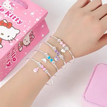  Novo Kawaii Sanrioed Hello Kitty Kuromi Minha Melodia Cinnamoroll Arco Namoradas, Estudante Bracelete Bonito Bracelettoys para Meninas