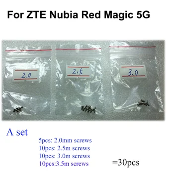  30PCS um conjunto de Prata Parafuso Para o ZTE Nubia Magia Vermelha 5G placa-mãe placa-mãe Parafusos da Tampa Magic5G Peças de Reparo RedMagic 5G