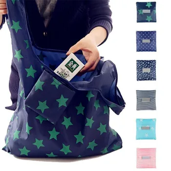  VENDA de Moda portátil mulheres sacola de compras criativo impressão de Oxford pano de dobramento saco de Senhoras de Cozinha, sacos de armazenamento acessórios para o lar