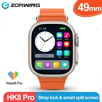  HK8 Pro Ultra Smart Watch Homens 49mm NFC Smartwatch 2.1 polegadas Toque Suave Silêncio Coroa Assista Desporto para o Android IOS com Alça de Bloqueio