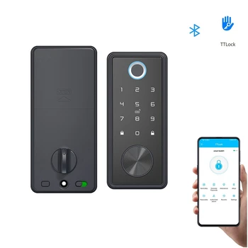  Smart TTLock Bluetooth, Entrada Sem chave Porta com Fechadura Eletrônica Trava do Teclado Armário Senha de impressões digitais de Armazenamento de IC Fechaduras de Cartão