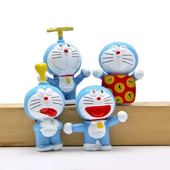  4Pcs/Set Anime Doraemon dos desenhos animados da Boneca Ação Brinquedo Figuras 3-4CM