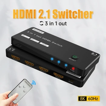  MOSHOU 3 Em 1 Out 8K HDMI 2.1 Comutador Seletor HD de Comutação Divisor de 8K@60Hz 4K@120Hz para notebook PC Interruptor TV Caixa de PS4 PS5