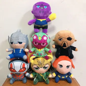  Vingadores da Marvel Loki Viúva Negra, Thor Ant-Man Homem de Ferro Thanos Brinquedos de Pelúcia Boneca de Pelúcia Macio Recheado de Brinquedos Para Crianças Presentes 25cm