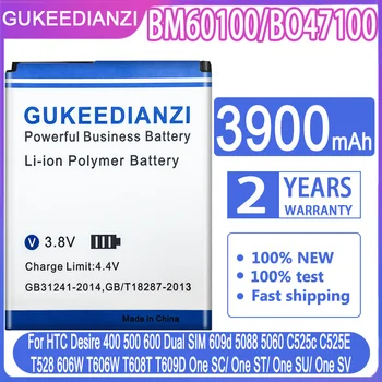  GUKEEDIANZI Bateria Para HTC Desire 400 500 600 Dual SIM 609d 5088 5060 C525c C525E T528 T606W T608T 3900mAh BM60100 BO47100