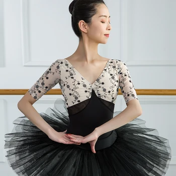  Os collants de Ballet para as Mulheres Collant de Dança para Adultos Laço de Maiô para a Dança Bailarina de Dança do desgaste Emboridery de Ginástica Body