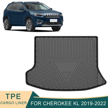  Para Jeep Cherokee KL 5º 2019-2022 Carro de Carga de Forro de Todos os Tempo TPE Não-derrapante Esteiras Tronco Impermeável Bandeja Tapete Tronco Acessórios