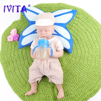  IVITA WB1565 18.11 polegadas 100% de Corpo Inteiro de Silicone Reborn Baby Doll Realista Menino Bonecas sem pintura, Brinquedos do Bebê com Chupeta para Crianças