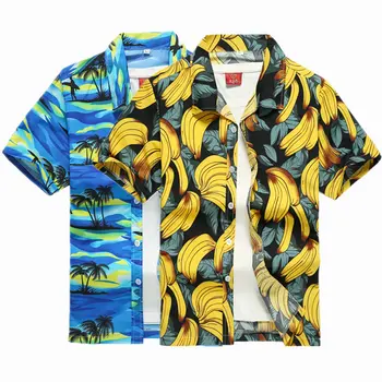  2021 Novo Macho Havaiano Camisas dos Homens de Moda Casual Botão Havaí Impressão Praia de Manga Curta, Seca Rápido, Top Blusa M-5XL