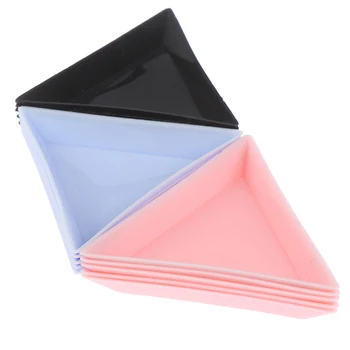  Plástico Triângulo Prego Bandeja de Arte do Prego de pedra de Strass de Cristal do Grânulo de Classificação de Armazenamento, Placa de Ferramentas de Manicure Acessório 5pcs
