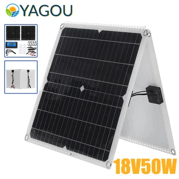  YAGOU 18V Painel Solar Kit Completo Com Controlador de 50W Solar Dobrável Placa de Carga da Bateria do Sistema DC/2USB Saída para Bateria de Carro