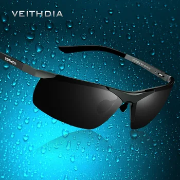  VEITHDIA Marca Designer Homens de Esportes ao ar livre Óculos de Pesca de Alumínio Polarizada Lente UV400 Óculos de Sol Óculos Para o sexo Masculino 6501