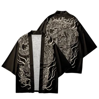  Japonês Streetwear Casaquinho De Cosplay Haori Roupas 2022 Dragão Chinês Impressão De Camisas De Revestimento Tradicional Quimono Homens Mulheres Yukata