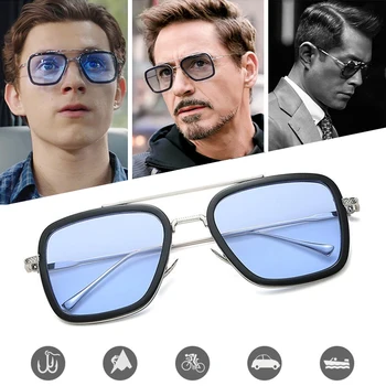  Homem de ferro homem Aranha Cosplay Óculos super-Herói Tony Stark, Peter Parker Edith Homens Mulheres Óculos de sol Óculos de Steampunk Óculos de Sol
