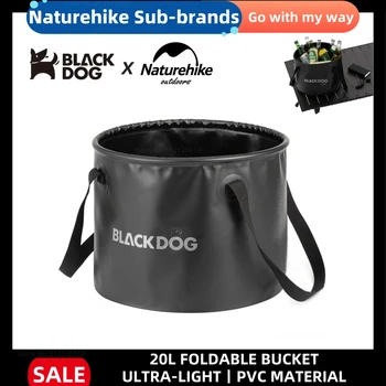  Naturehike-Blackdog 20L Portátil Exterior Balde de Água, Viagens de Armazenamento de Água do Saco Impermeável Pesca Piquenique, Camping Dobrável Balde