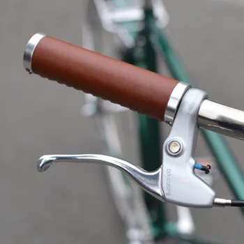  Handmade couro pega MTB bicicleta bmx Universal de 22,2 mm punho do guiador para a brompton aperto de couro