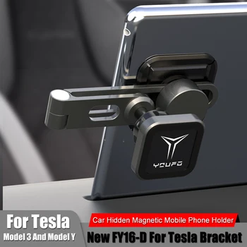  Tesla Modelo 3 Modelo Y Escalável ABS Metal do Telefone Móvel de Suspensão Tela Oculto Suporte Magnético No Centro Do Console