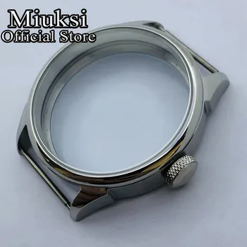  Miuksi 42mm prata caixa de aço inoxidável ajuste ETA 6497 6498 Gaivota ST3600 ST3620 ST36 série movimento