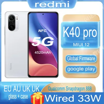  XIAOMI Redmi K40 Pro Smartphone Versão Global 5G telemóvel NFC Snapdragon 888 E4 Display AMOLED 64MP 33W Rápido