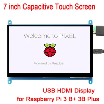  Raspberry Pi de 7 polegadas 1024*600 USB, HDMI LCD Tela de Toque Capacitivo Titular de Caso Para o Raspberry Pi 3 B+ 3B Plus 2B PI2 PI3 UM