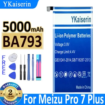  YKaiserin Bateria de Alta Qualidade BA793 Bateria de 5000mAh Para Meizu Pro 7 Plus 7Plus M793Q M793M M793H Baterias do Telefone Móvel