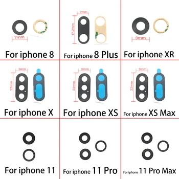  10Pcs Traseiro da Câmera Lente de Vidro Para o Iphone 6 7 8 Plus X XR XS Max 11 12 Pro Max Mini Com Adesivo Adesivo de Peças de Reposição