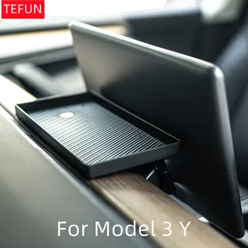  TEFUN Tesla Model 3 Y 2016 - 2022 Tela de Atualização de Armazenamento na parte Traseira da Caixa do Modelo Y Bandeja de Armazenamento de Exibição de Caixa de Tecido Acessórios