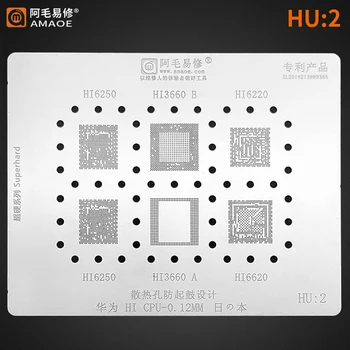  BGA reballing modelo de estêncil para Huawei CPU Hi6250/Hi3660/HI3650/Hi6220/Hi6290/Hi3690/6280/Hi9500 Hi6260/Hi3670/Hi3680
