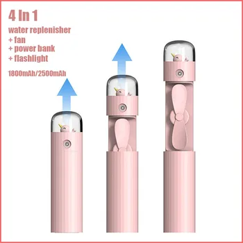  Mini-Mis Ventilador Umidificador Portátil Handheld 4 In1 Multifuncional USB de Recarga Ventilador Ventilador de Água em Spray Facial Pulverizador Para o Exterior de Viagens